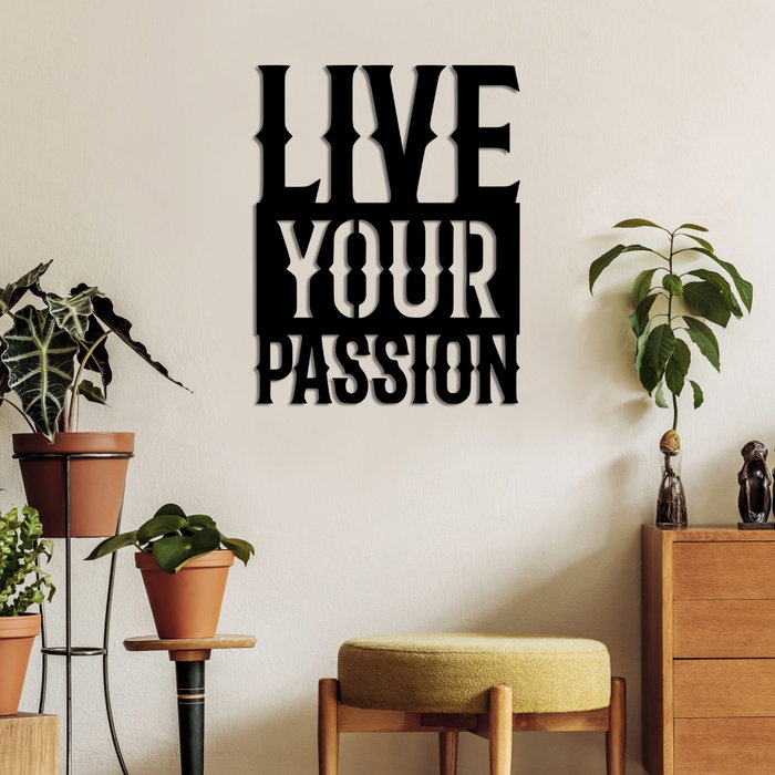 Wallity Live Your Passion Escultura de Pared Metálica Negra Wallity Live Your Passion Escultura de Pared Metálica Negra